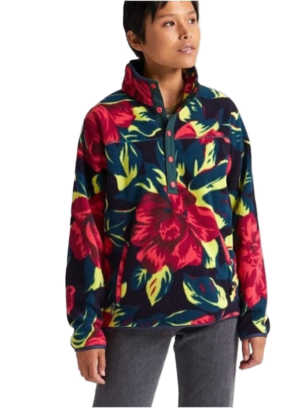 Burton Tropical Floral Hearth Fleece Pullover - Medium